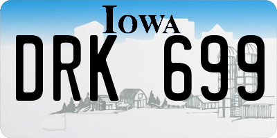 IA license plate DRK699