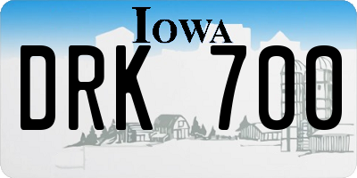 IA license plate DRK700