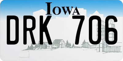 IA license plate DRK706