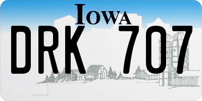 IA license plate DRK707