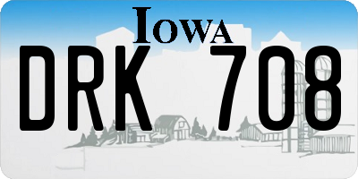IA license plate DRK708