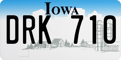 IA license plate DRK710