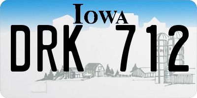 IA license plate DRK712