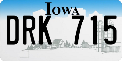 IA license plate DRK715