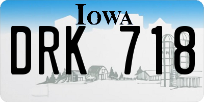 IA license plate DRK718