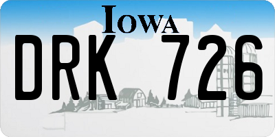 IA license plate DRK726