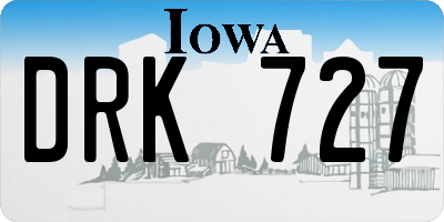 IA license plate DRK727