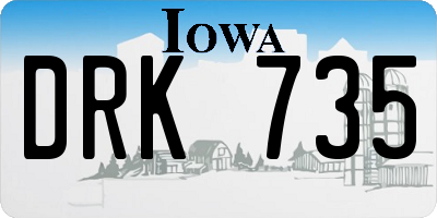 IA license plate DRK735