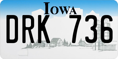 IA license plate DRK736