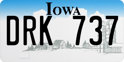 IA license plate DRK737