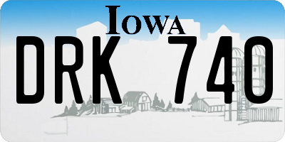 IA license plate DRK740