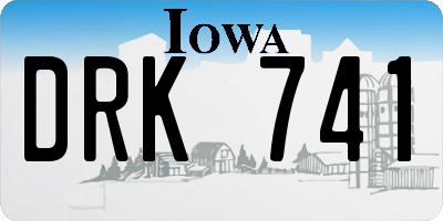 IA license plate DRK741