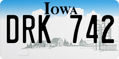 IA license plate DRK742