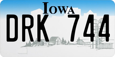 IA license plate DRK744