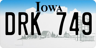 IA license plate DRK749