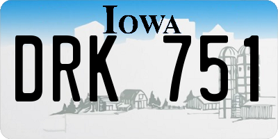 IA license plate DRK751
