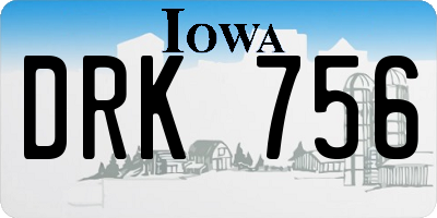 IA license plate DRK756