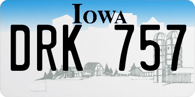 IA license plate DRK757