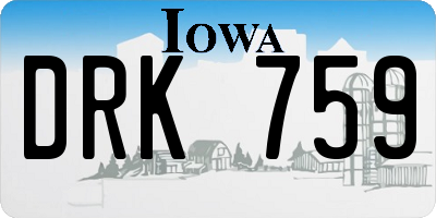 IA license plate DRK759
