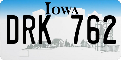 IA license plate DRK762