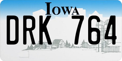 IA license plate DRK764