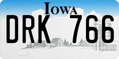 IA license plate DRK766