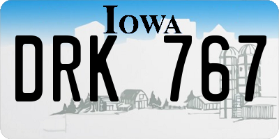 IA license plate DRK767