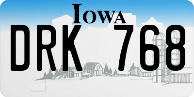 IA license plate DRK768