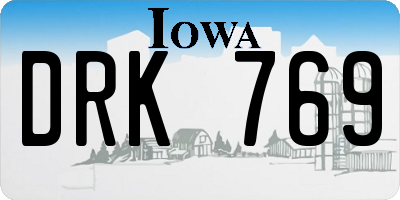IA license plate DRK769