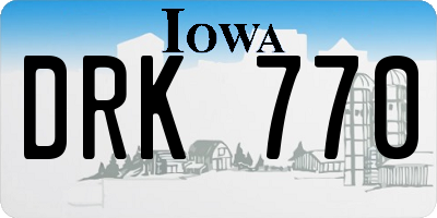 IA license plate DRK770