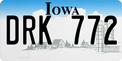 IA license plate DRK772
