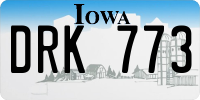 IA license plate DRK773