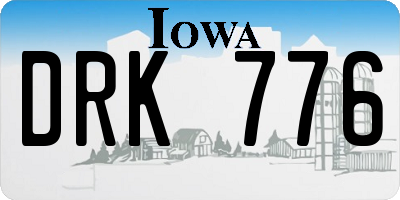 IA license plate DRK776