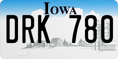 IA license plate DRK780