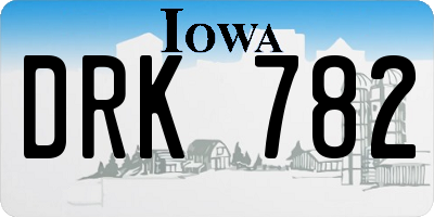 IA license plate DRK782