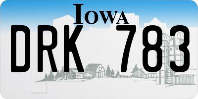 IA license plate DRK783