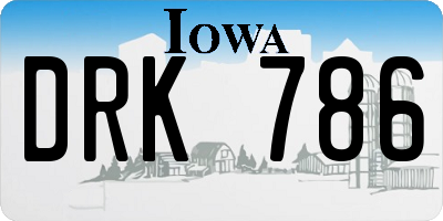 IA license plate DRK786