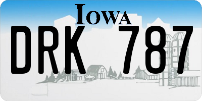 IA license plate DRK787