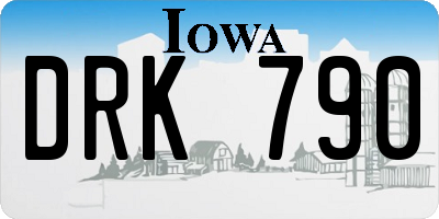 IA license plate DRK790