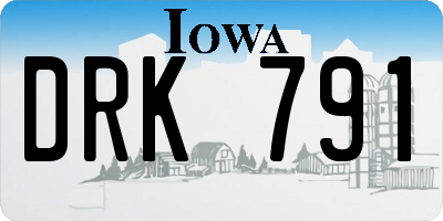 IA license plate DRK791