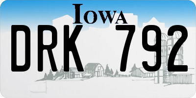 IA license plate DRK792