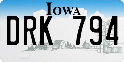 IA license plate DRK794
