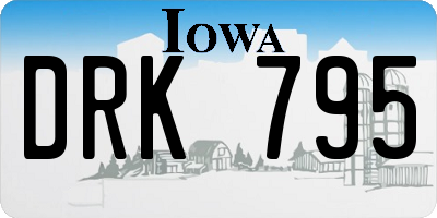 IA license plate DRK795