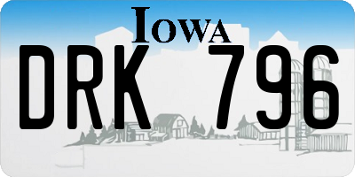 IA license plate DRK796