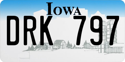 IA license plate DRK797