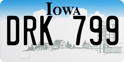 IA license plate DRK799