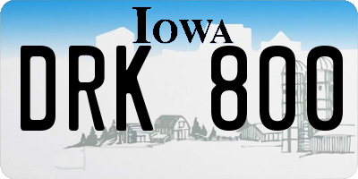 IA license plate DRK800
