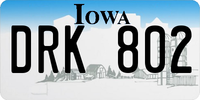 IA license plate DRK802
