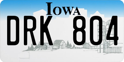 IA license plate DRK804
