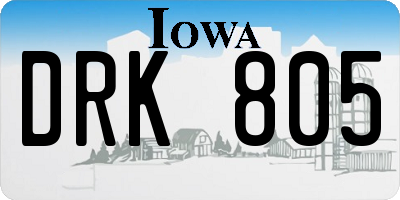 IA license plate DRK805